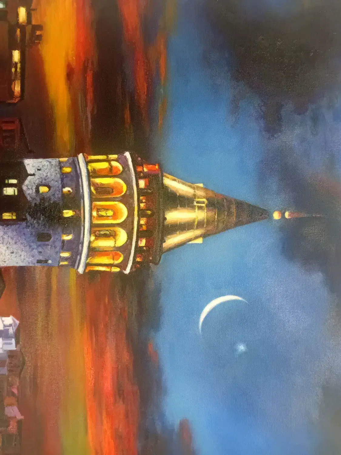 برج  گالاتا  استانبول(رنگروغن روی بوم)|تابلو، نقاشی، عکس|تبریز, |دیوار