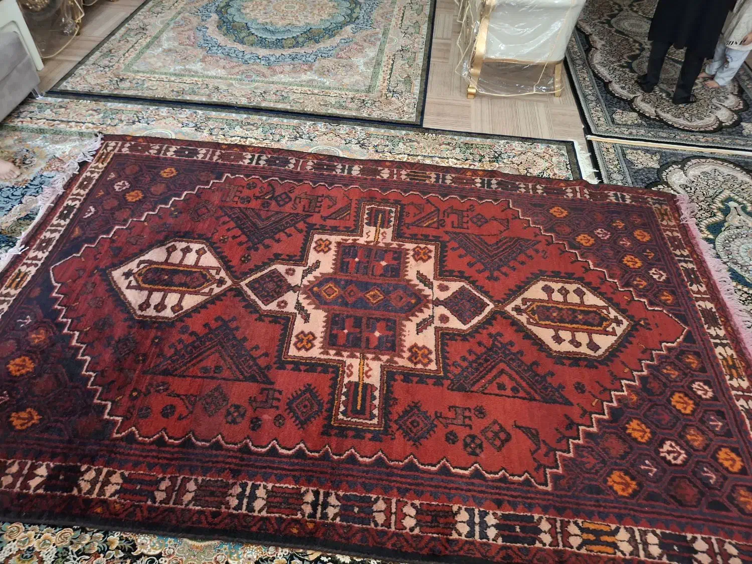 قالیچه قدمت دار|گلیم، جاجیم، گبه|ایذه, |دیوار