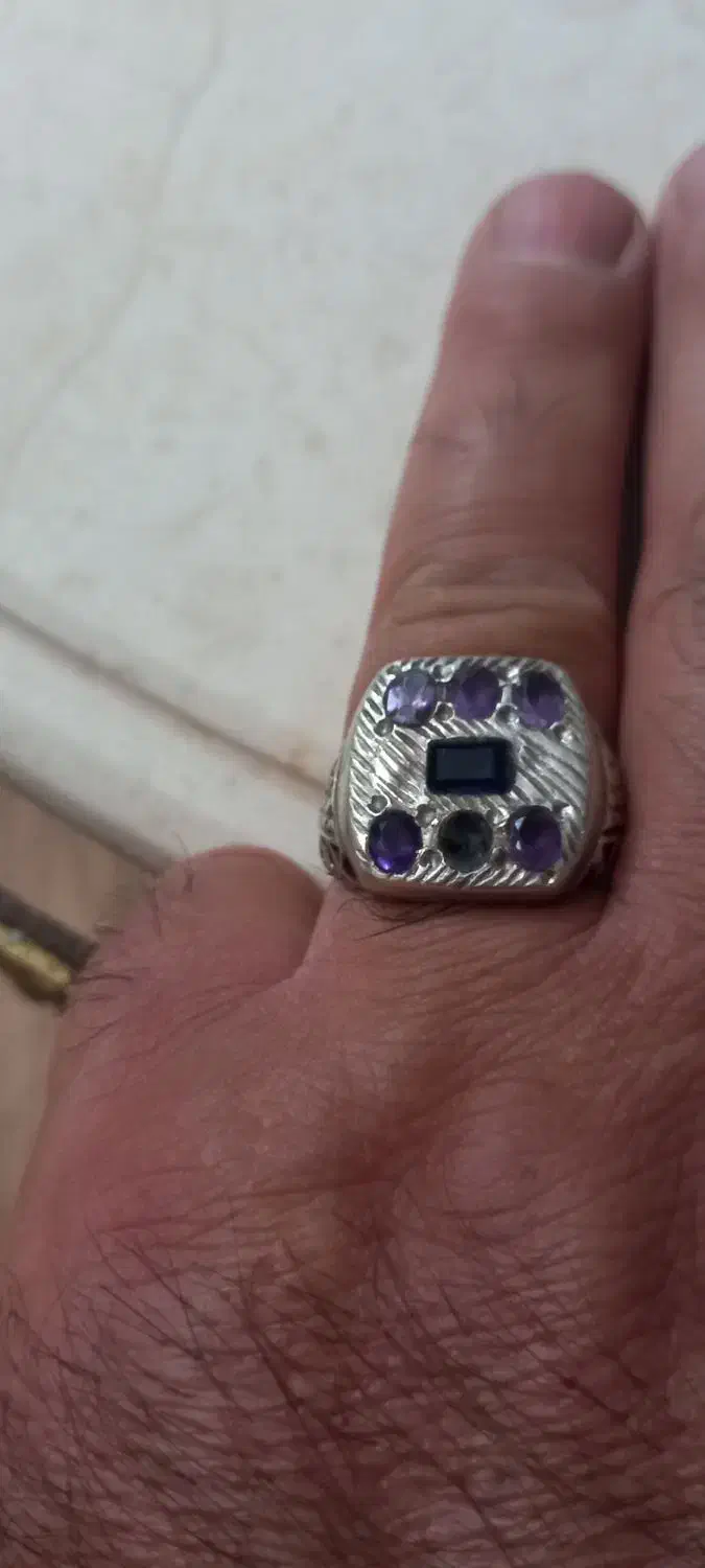 انگشترهای نقره باسنگهای اصلی وتو گردنی حزر۲۸گرم|جواهرات|اراک, |دیوار