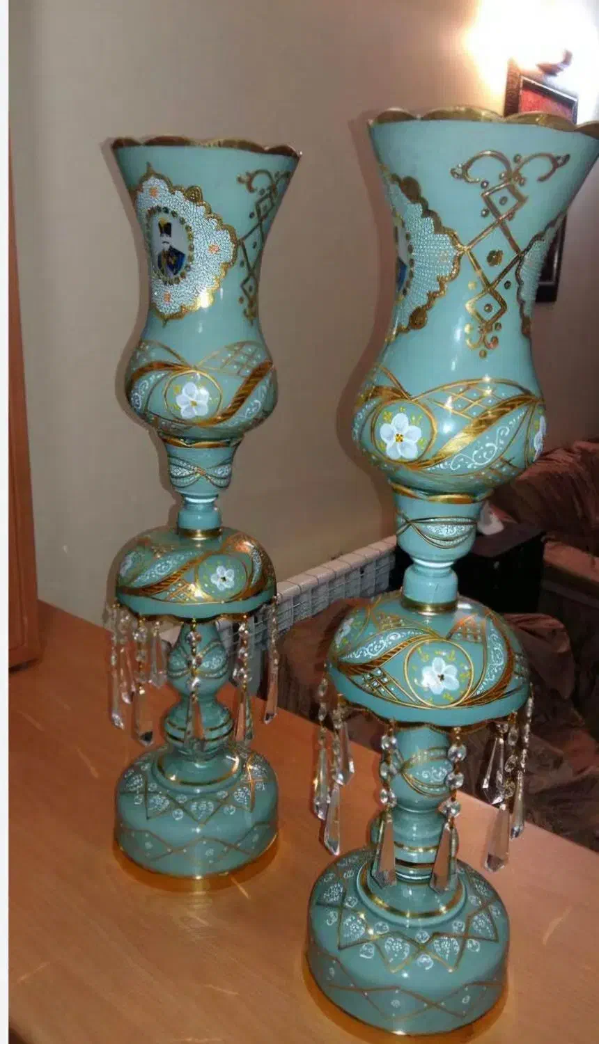 شمعدانی فیروزه ای|چراغ خواب و آباژور|مراغه, |دیوار