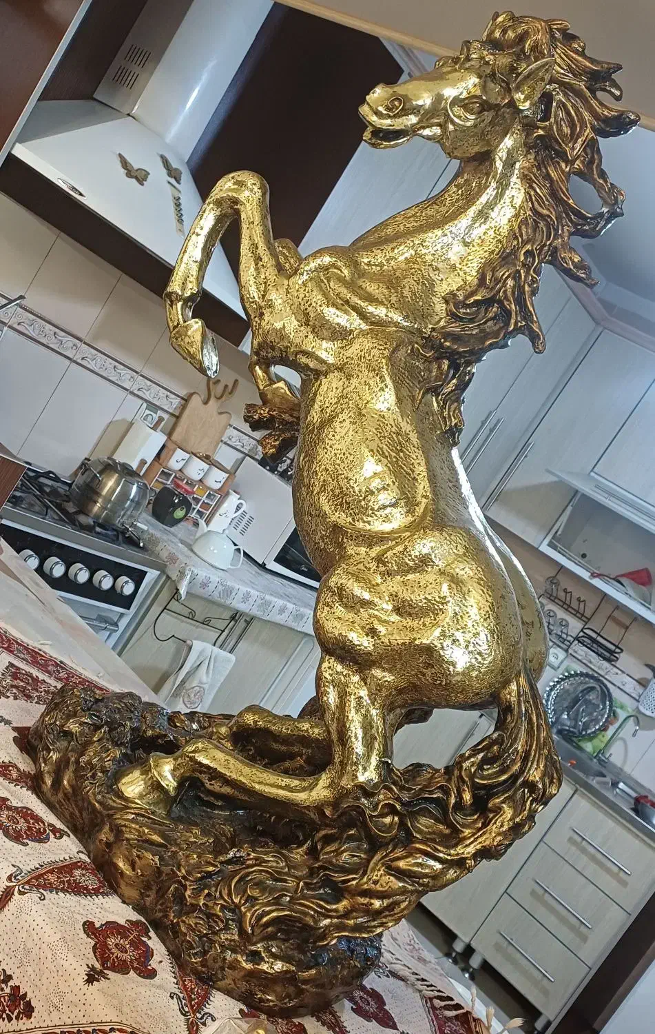 مجسمه اسب وشیرپلی استر|مجسمه، تندیس، ماکت|قم, شاه سید علی|دیوار