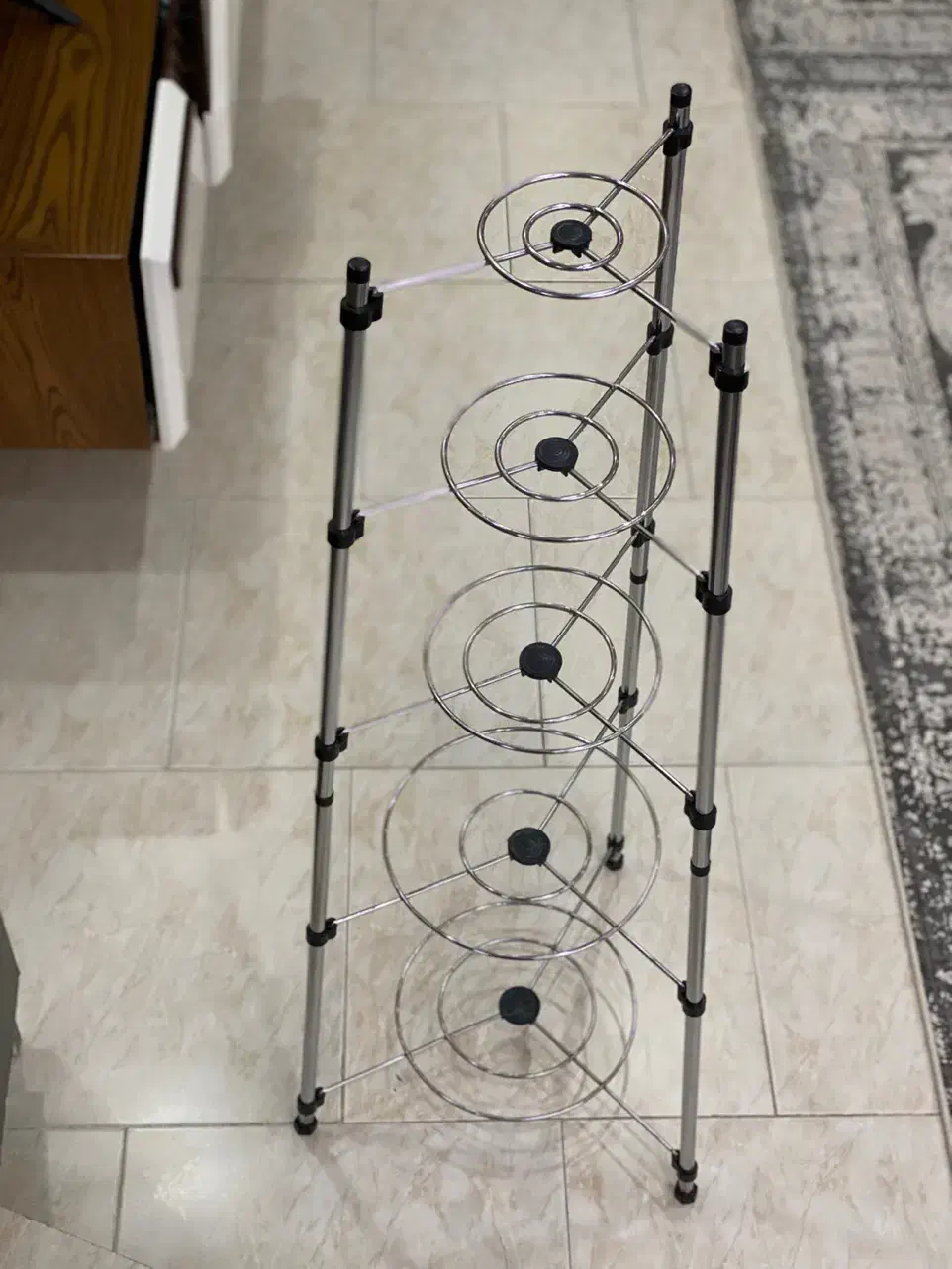 استند قابلمه ۵ طبقه تمام استیل سنگین نو نو|آب‌چکان و نظم‌دهنده ظروف|محمدیه-قزوین, |دیوار