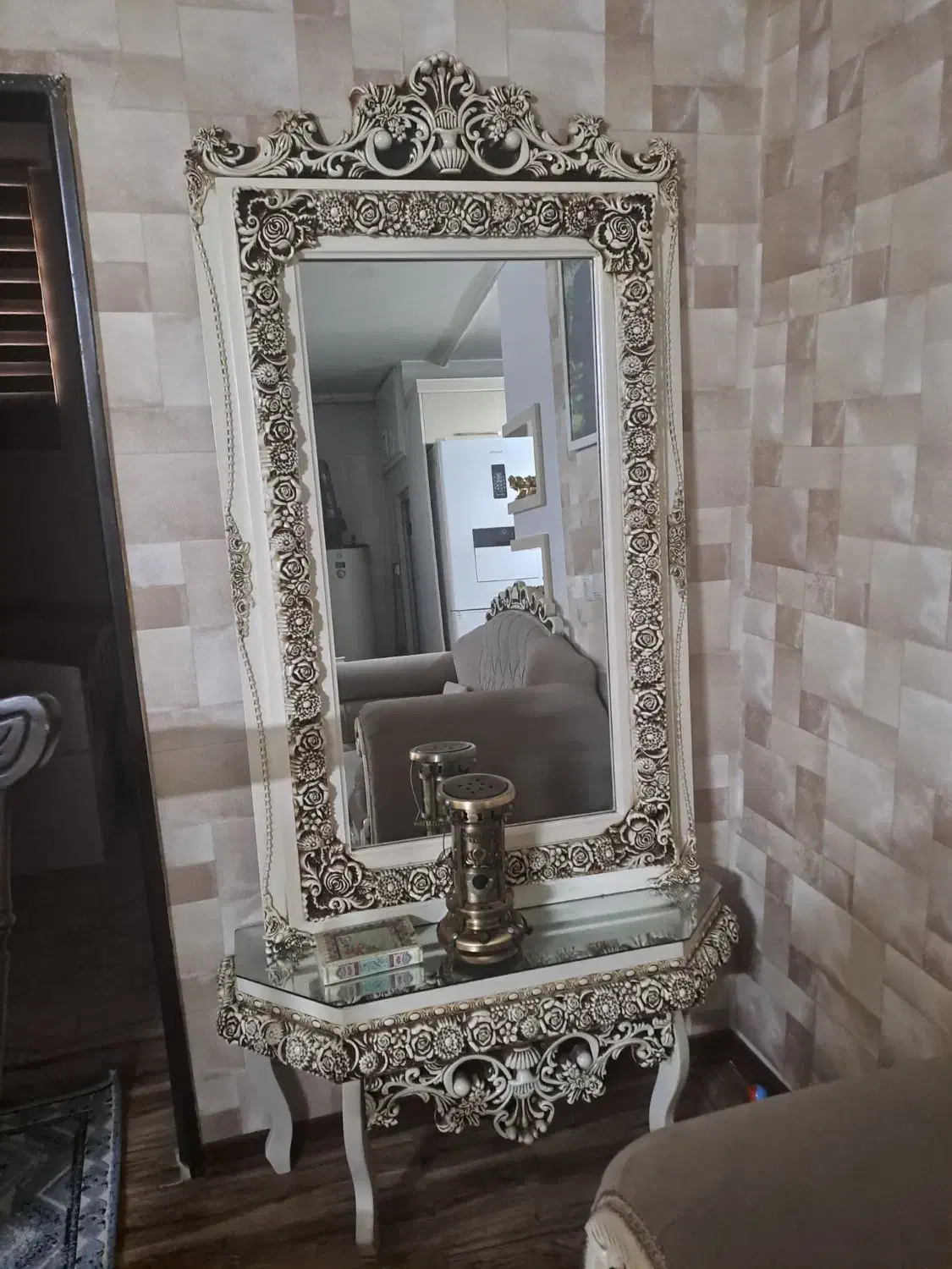 آیینه شمعدان و گنجه|بوفه، ویترین، کنسول|مشهد, خواجه ربیع|دیوار