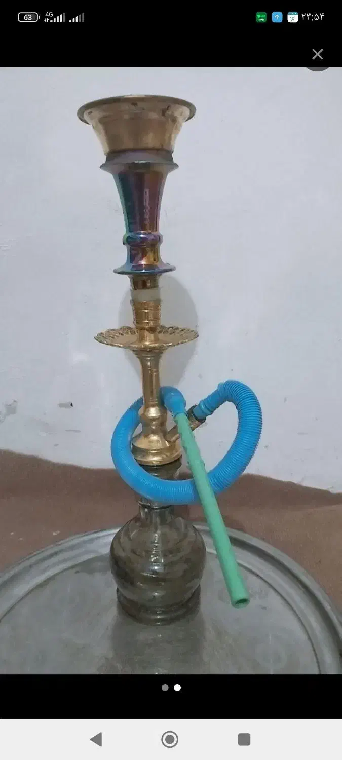 قلیون برنجی و گاز رومیزی سه شعله|صنایع دستی و سایر لوازم تزئینی|گناباد, |دیوار