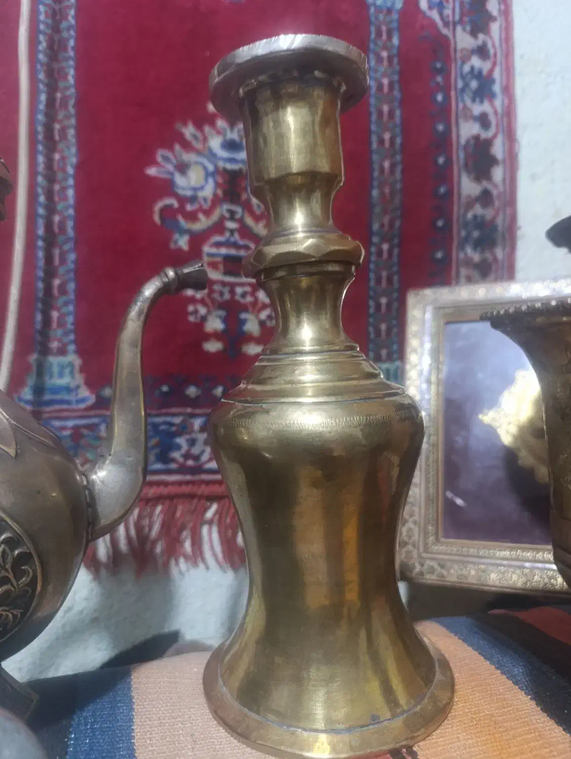 کوزه قلیون آفتابه گلاب پاش سر قلیون قدیمی|کلکسیون اشیاء عتیقه|شیراز, میرزاکوچک خان|دیوار