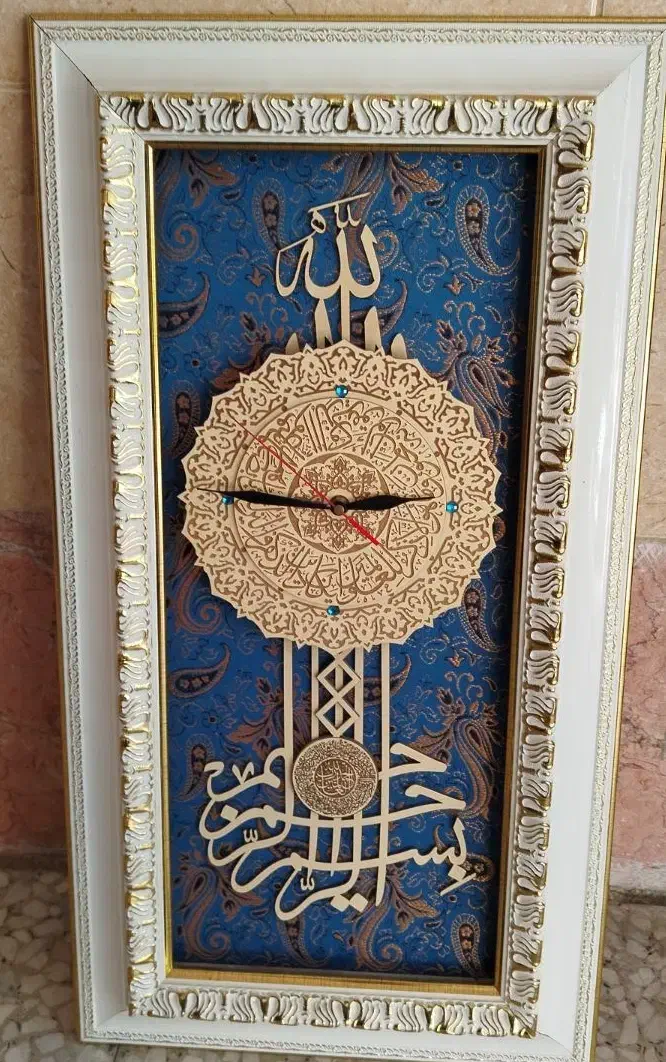 ساعت چوبی مذهبی منبت کاری|ساعت دیواری و تزئینی|تهران, چیتگر شمالی|دیوار