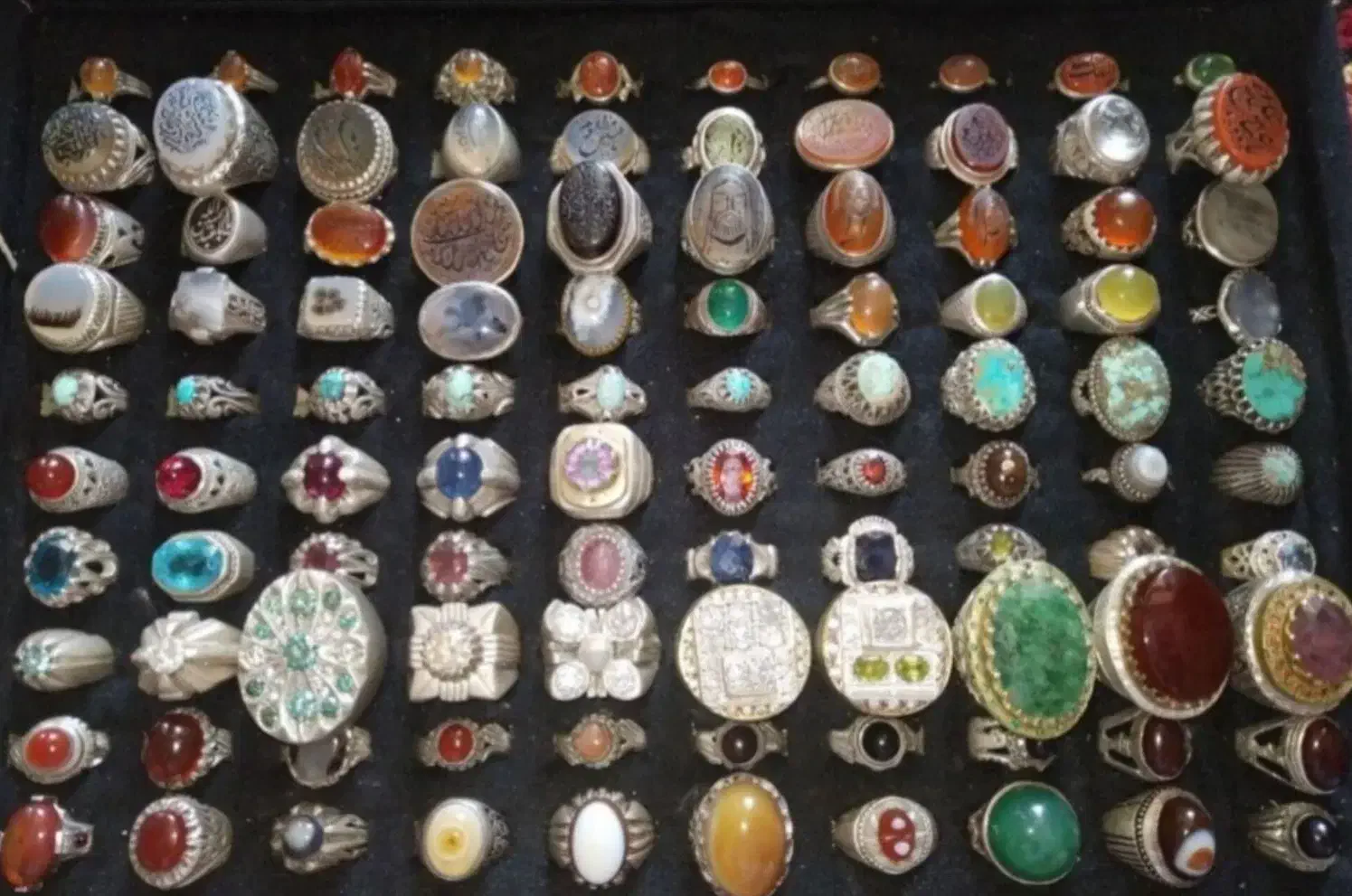 انگشتر نقره مردانه زنانه، عقیق، یاقوت، فیروزه، خطی|جواهرات|بومهن, |دیوار