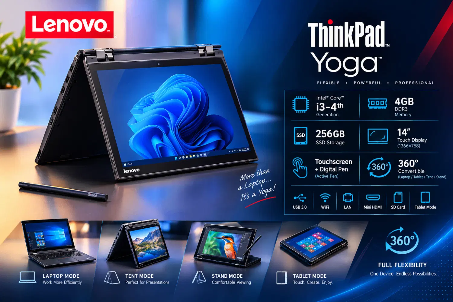 لپ تاپ استوک lenovo thinkpad yoga|رایانه همراه|تهران, فلسطین (میدان انقلاب)|دیوار