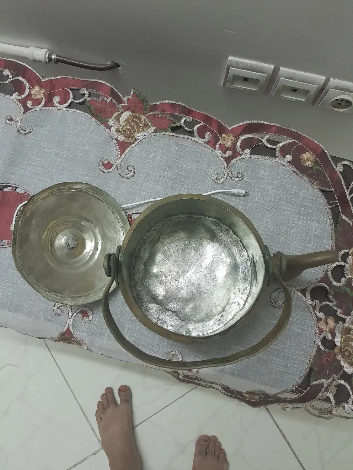 کتری مسی دوران قاجاریه|کلکسیون اشیاء عتیقه|کرمان, |دیوار