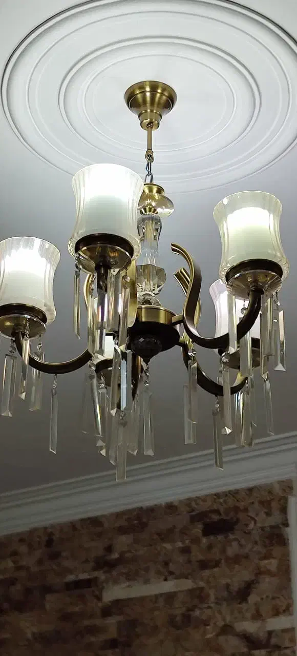 لوستر برنجی پذیرایی|لوستر و چراغ آویز|تهران, شهمیرزادی|دیوار