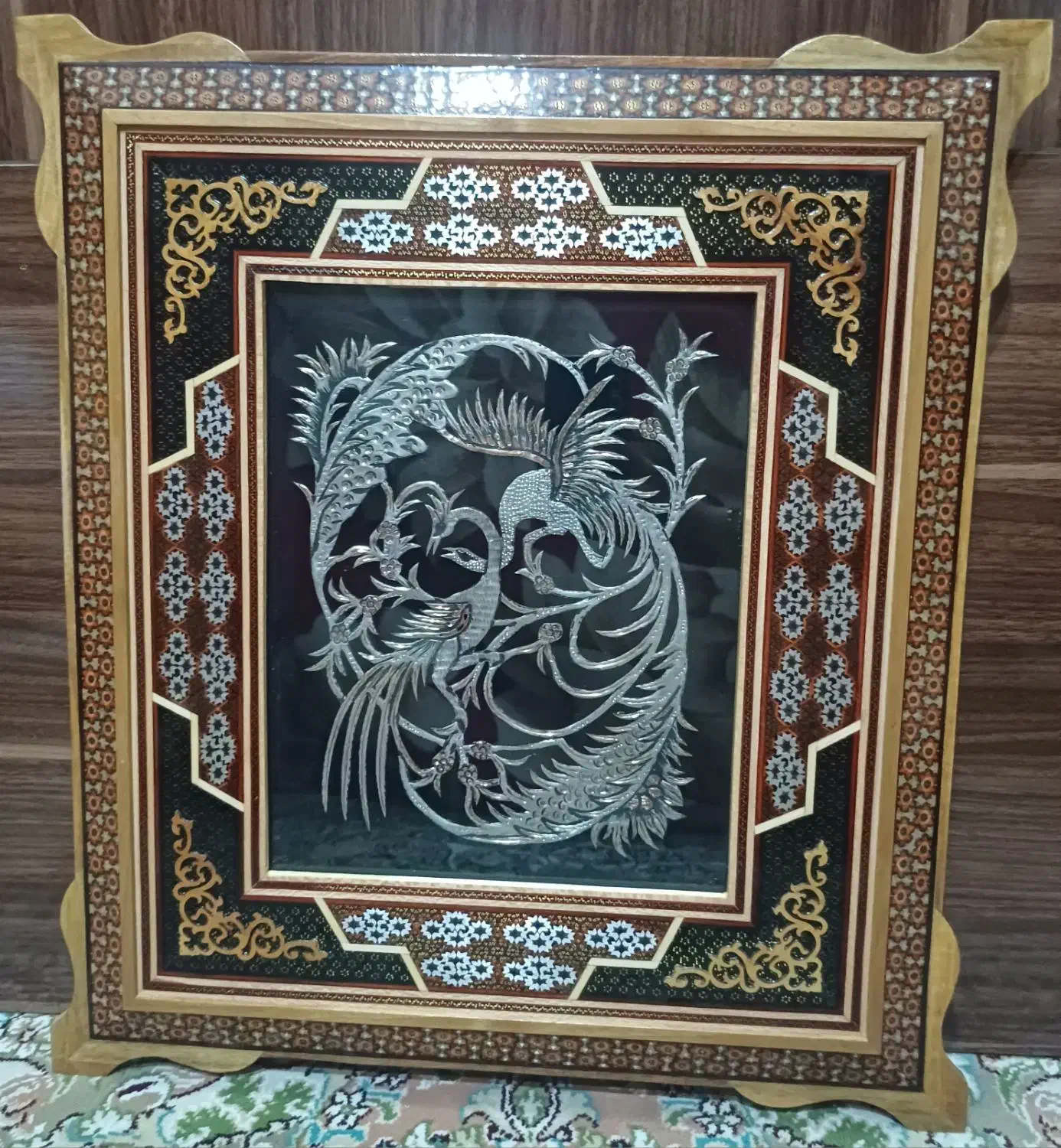 تابلو مس قلم زنی و خاتم کاری هنر دست|صنایع دستی و سایر لوازم تزئینی|نجفآباد, ویلاشهر|دیوار