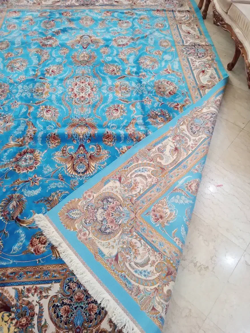 فرش ۹ متری آبی درباری، طرح ابریشم برند تافته کاشان|فرش|تهران, قیطریه|دیوار