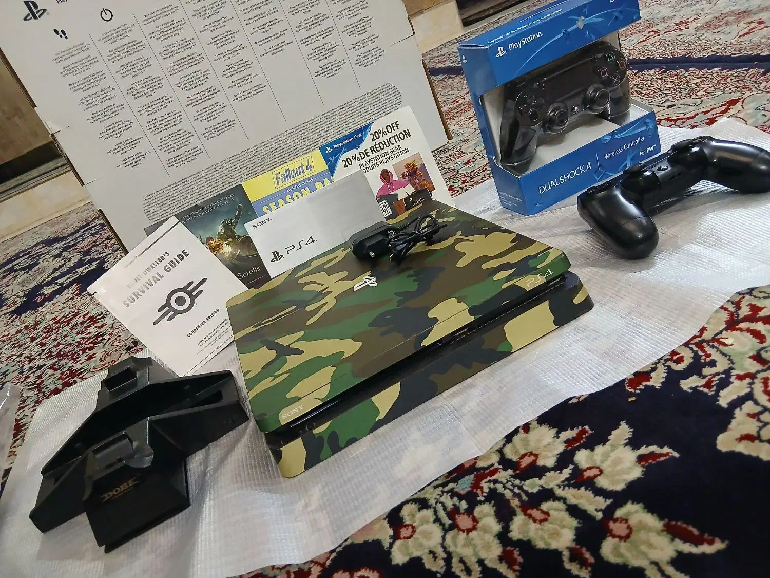 ps4 اسلیم+۲ دسته اصلی+فول بازی آنلاین+لوازم جانبی|کنسول، بازی ویدئویی و آنلاین|کرج, کرج نو|دیوار