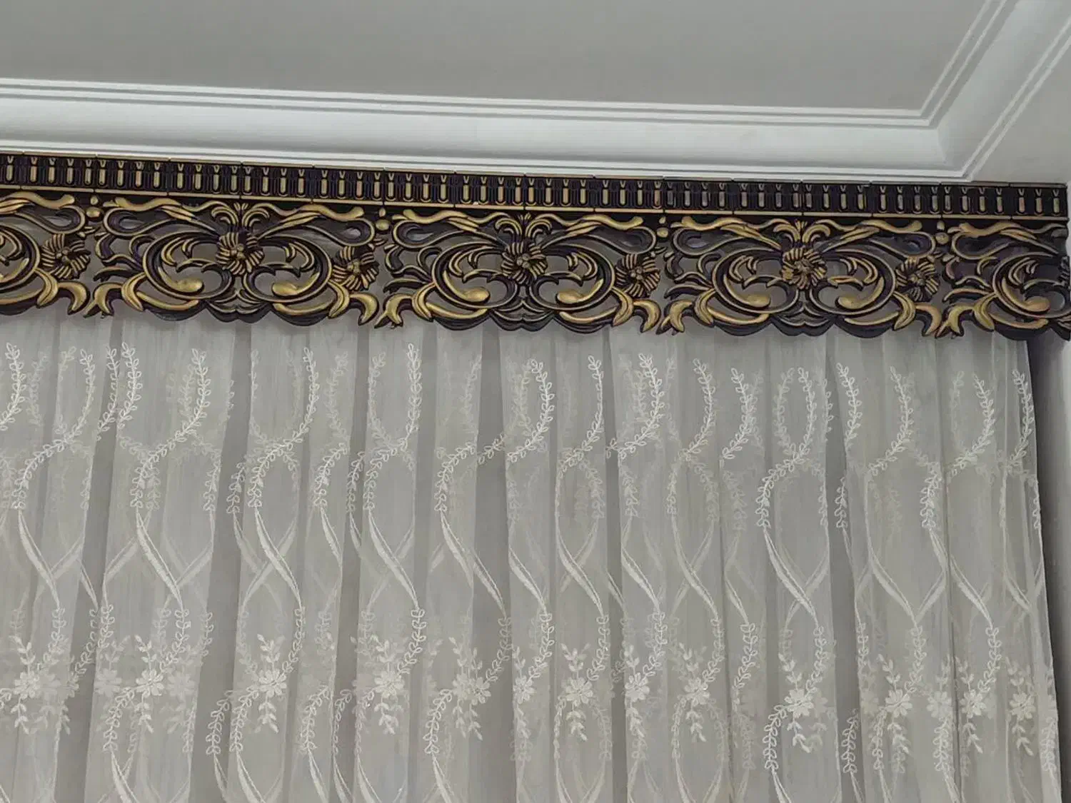 کتیبه پرده ۲/۸۰متر منبت کاری سلطنتی شیک ۵۰۰ تومن|پرده، رانر، رومیزی|قم, دروازه چوبی|دیوار