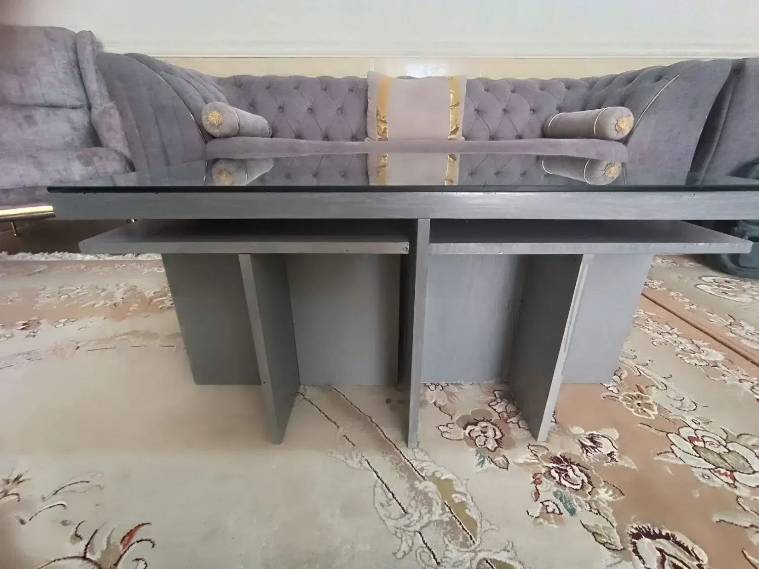 میز تی وی و میزجلو مبلی و۴تاگل میز طوسی جدید|مبلمان خانگی و میز عسلی|رامهرمز, |دیوار