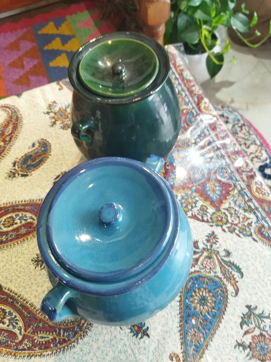 کوزه های ماست نو در دو سایز و دو رنگ سبز و آبی|ظروف نگهدارنده، پلاستیکی، یک‌بارمصرف|شیرود, |دیوار