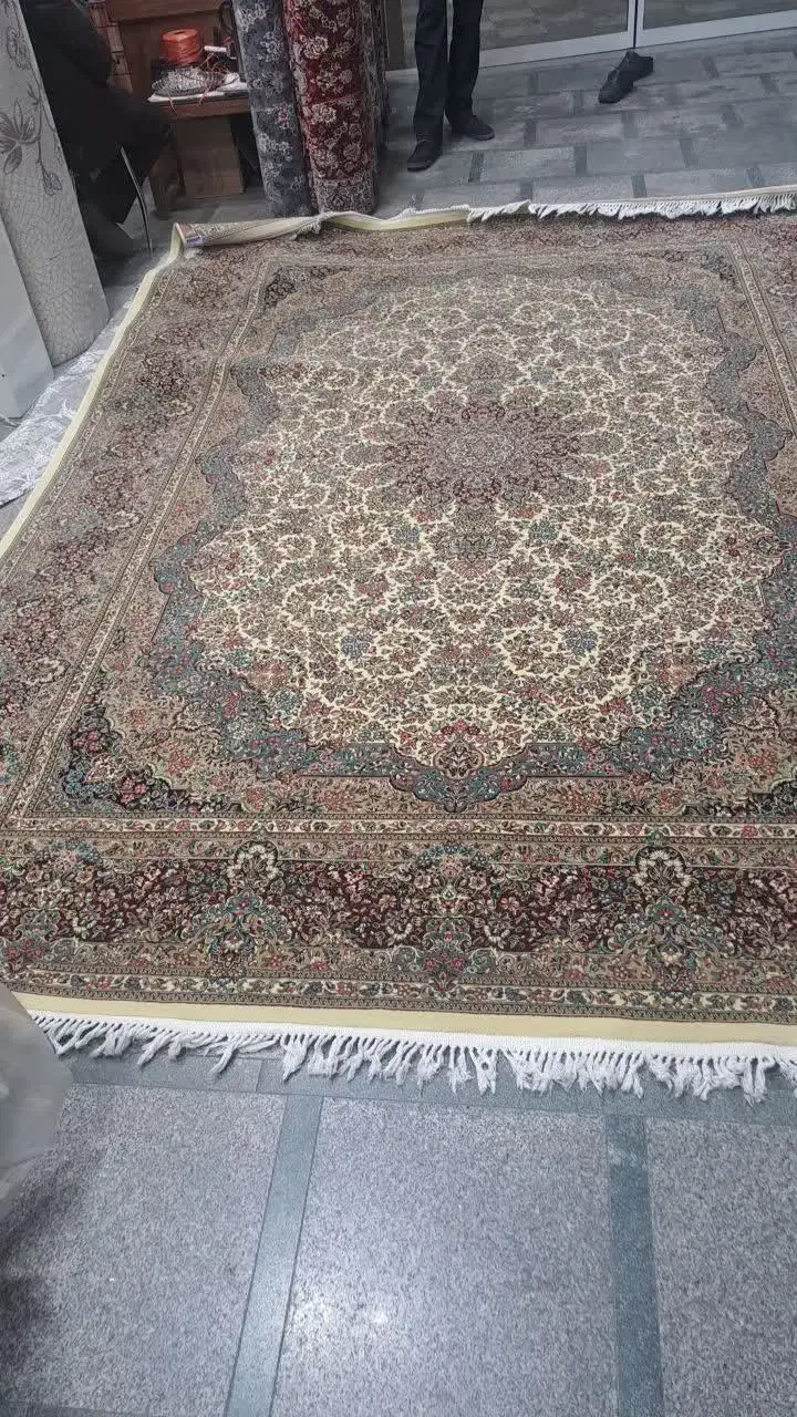 فرش ۹ متری الماس کویر طرح بهشت در حد نو|فرش|یزد, |دیوار