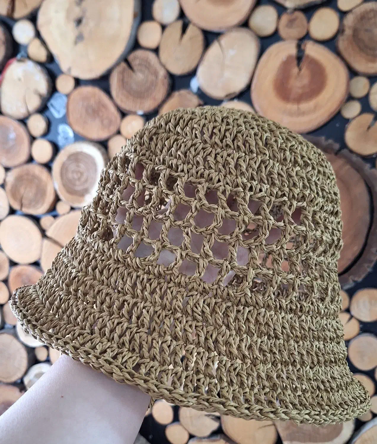 کلاه ساحلی دستباف رافیا|لباس|جم, |دیوار