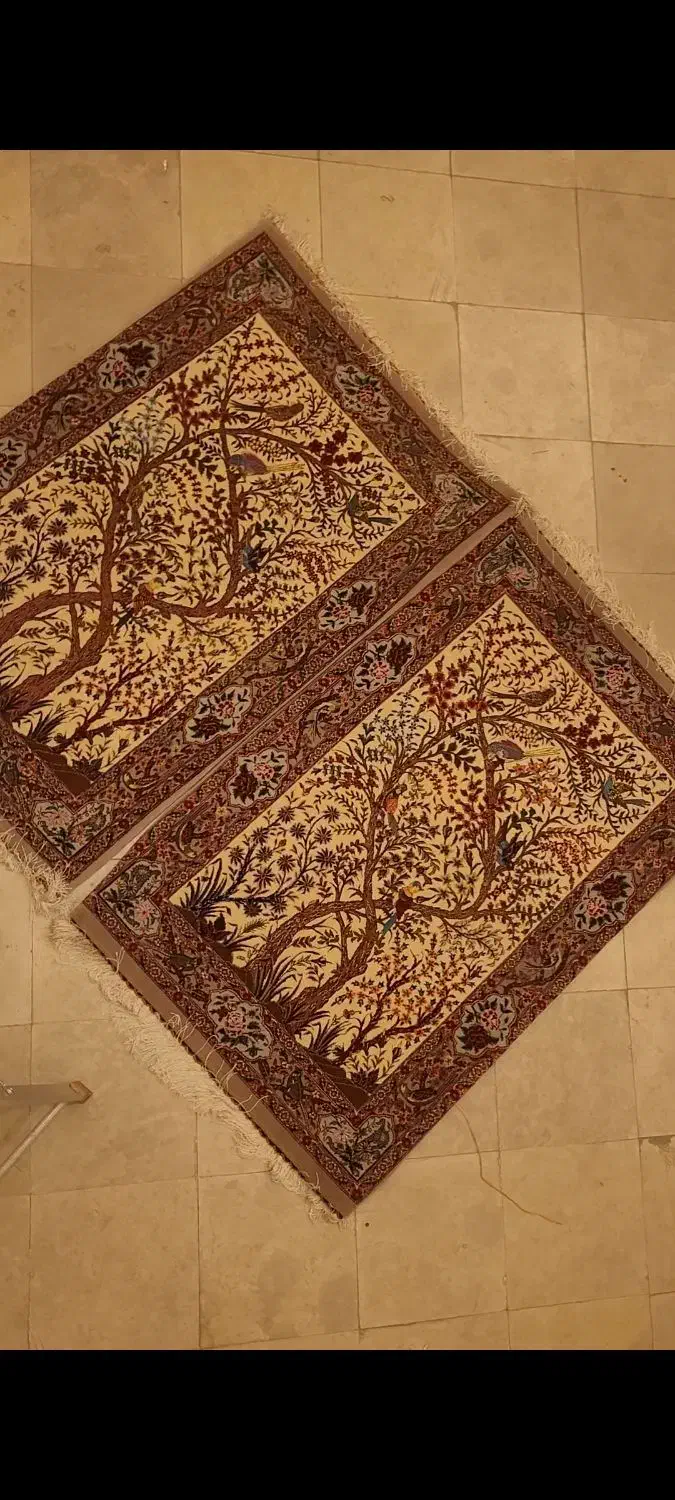 جفت ذرع نیم چله ابریشم دستباف|فرش|همدان, |دیوار