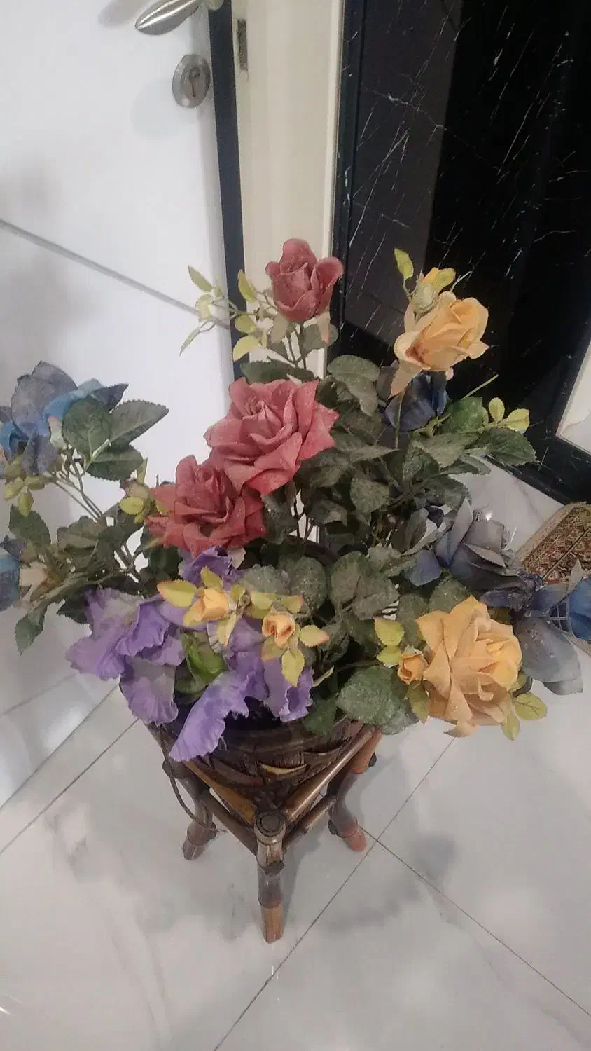 گل و گلدان چوبی|گل مصنوعی|اردبیل, |دیوار