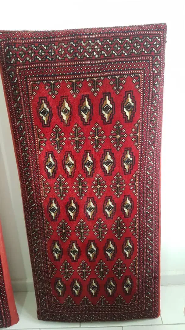 یک جفت پشتی دستباف ترکمن نو نو|پشتی|پرند, فاز ۶|دیوار