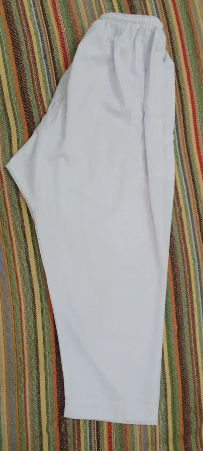 شلوارکردی تترون بروجرد رنگ سفیدومشکی قد۱۰۰.۱۰۵.۱۱۰|لباس|قم, چهار مردان|دیوار