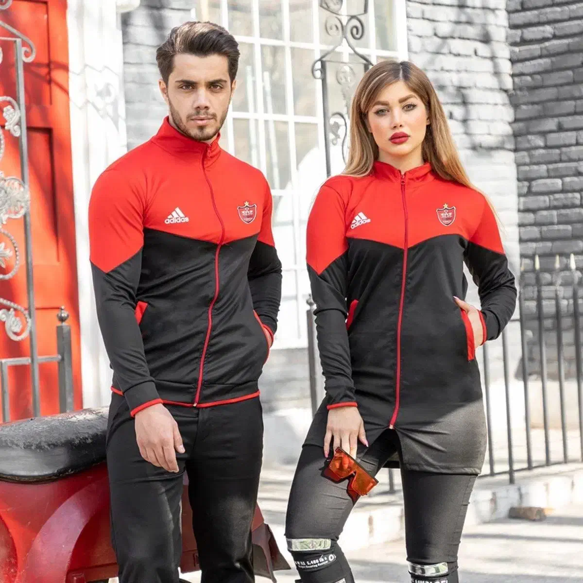 ست دونفره سوییشرت قرمز مشکی مدل Adidas|لباس|بم, |دیوار