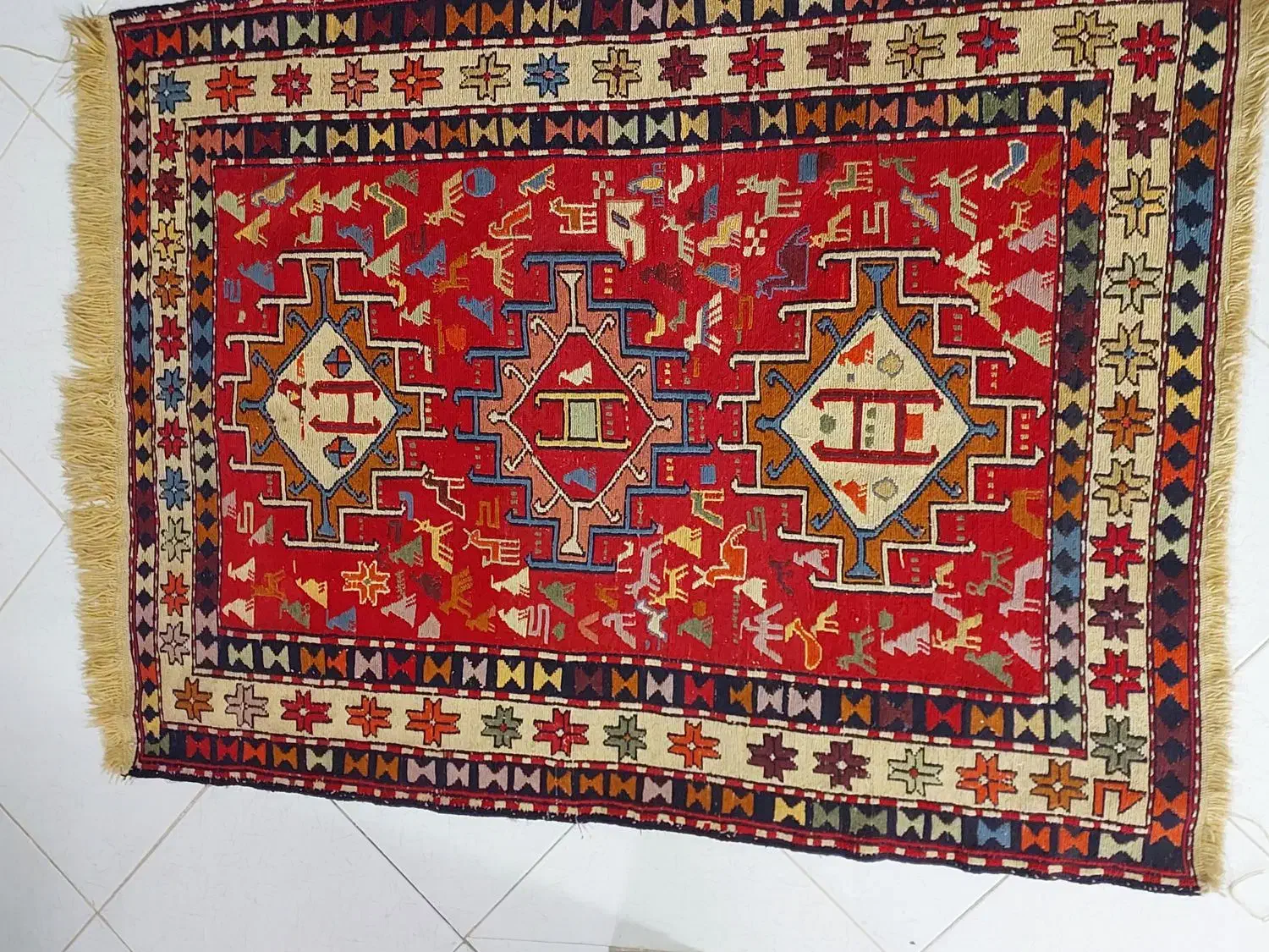 گلیم دستبافت عشایری|گلیم، جاجیم، گبه|مشهد, هفت تیر (نه دره)|دیوار