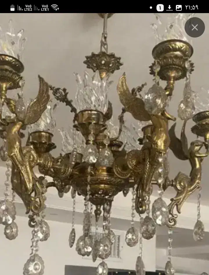 لوستر‌برنز‌ده‌شعله‌فرشته|لوستر و چراغ آویز|اسلام‌شهر, مطهری|دیوار