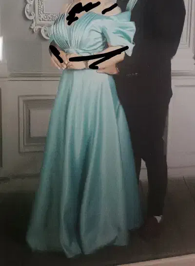 لباس مجلسی ساتن ترک رنگ صابونی|لباس|میانه, |دیوار