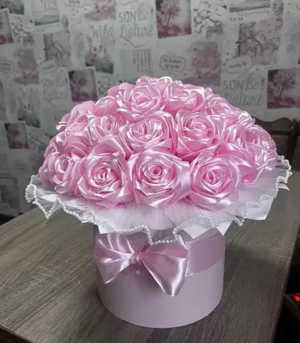 دسته گل روبانی جاودان|گل مصنوعی|شیراز, شاهچراغ|دیوار