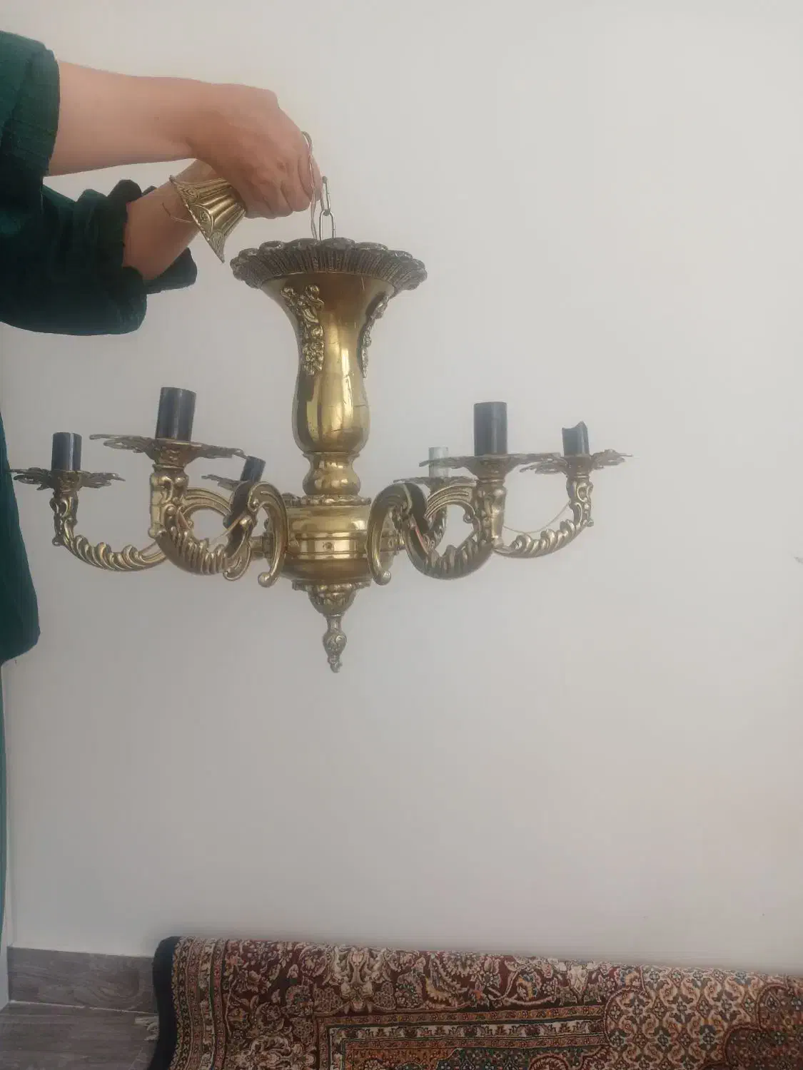 یک عدد لوستر برنز|لوستر و چراغ آویز|اردبیل, |دیوار