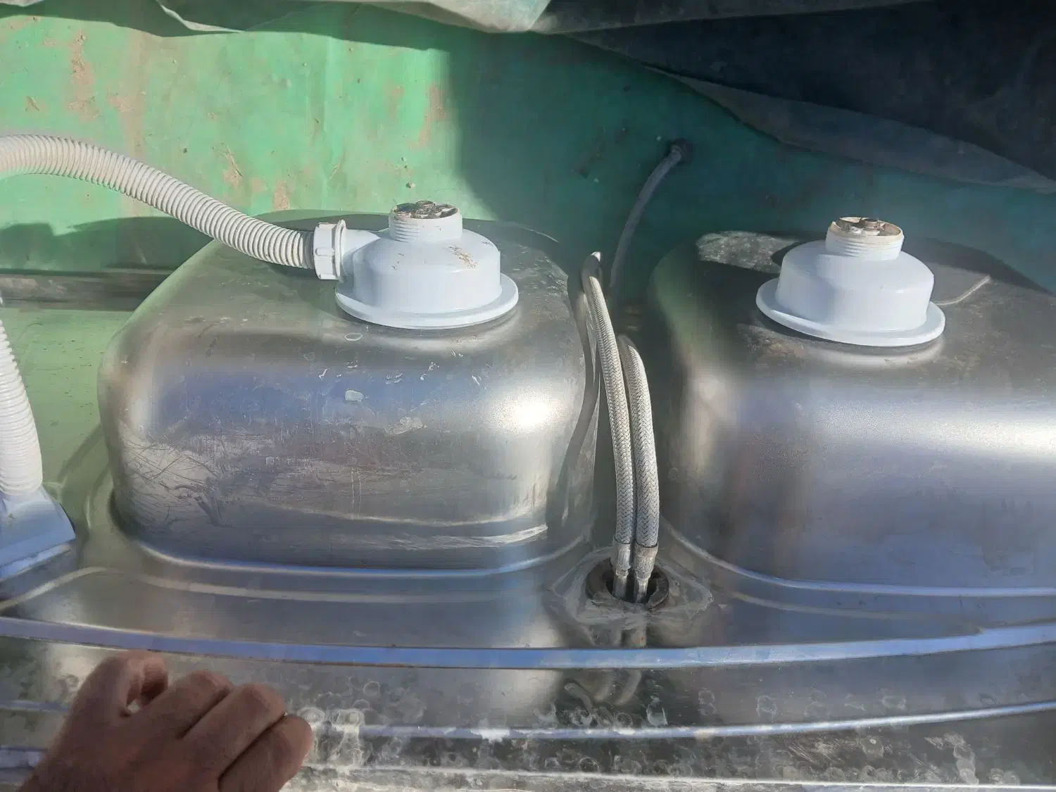 سینک دو لگنه با شیرآلات و شلنگ و سیفون|مصالح و تجهیزات ساختمان|هرسین, |دیوار