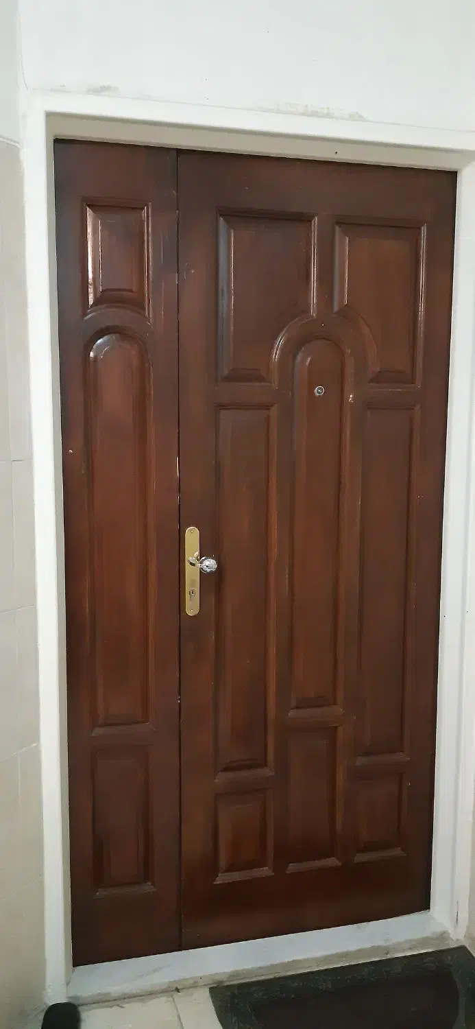 درب تمام چوبی دو لنگه|مصالح و تجهیزات ساختمان|کرج, شهرک جهان‌نما|دیوار