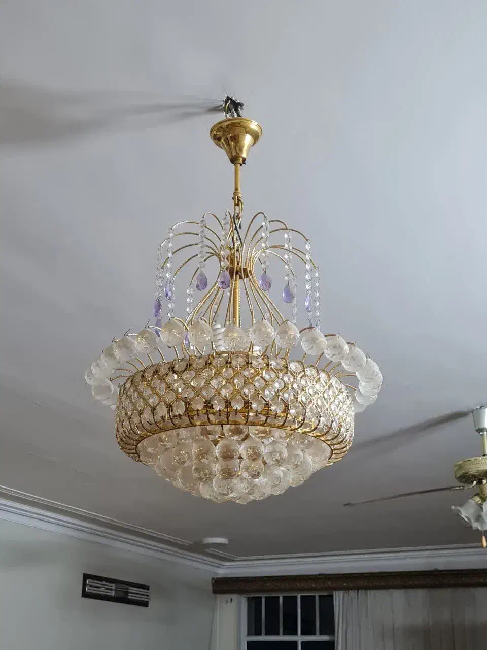 لوستر تمام کریستال|لوستر و چراغ آویز|یزد, |دیوار