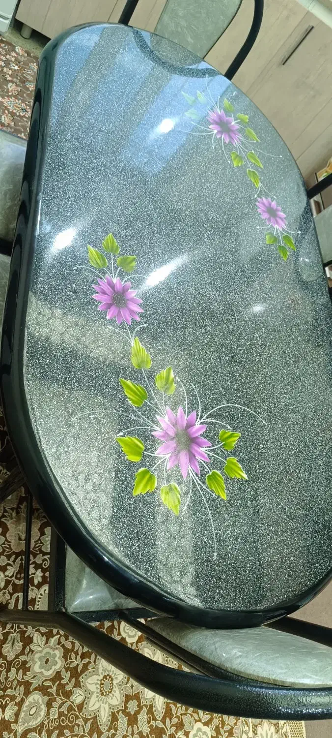 میز غذا خوری فلزی 6نفری|میز و صندلی غذاخوری|خمین, |دیوار