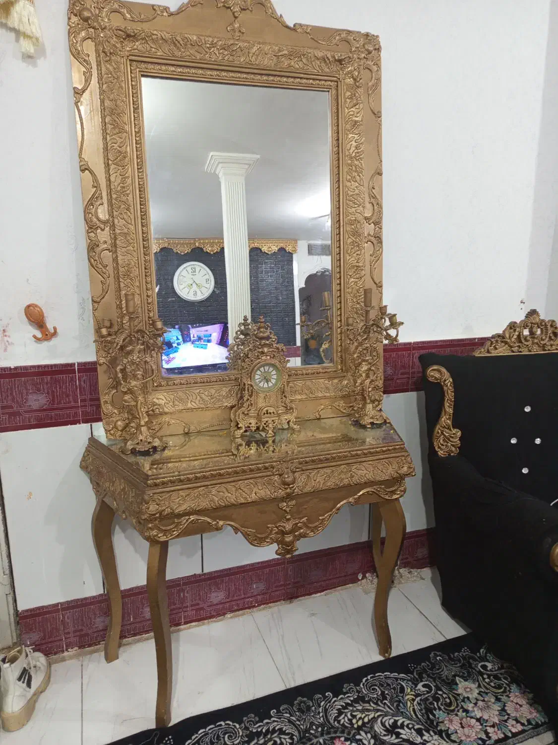 آینه شمعدان|بوفه، ویترین، کنسول|قائن, |دیوار