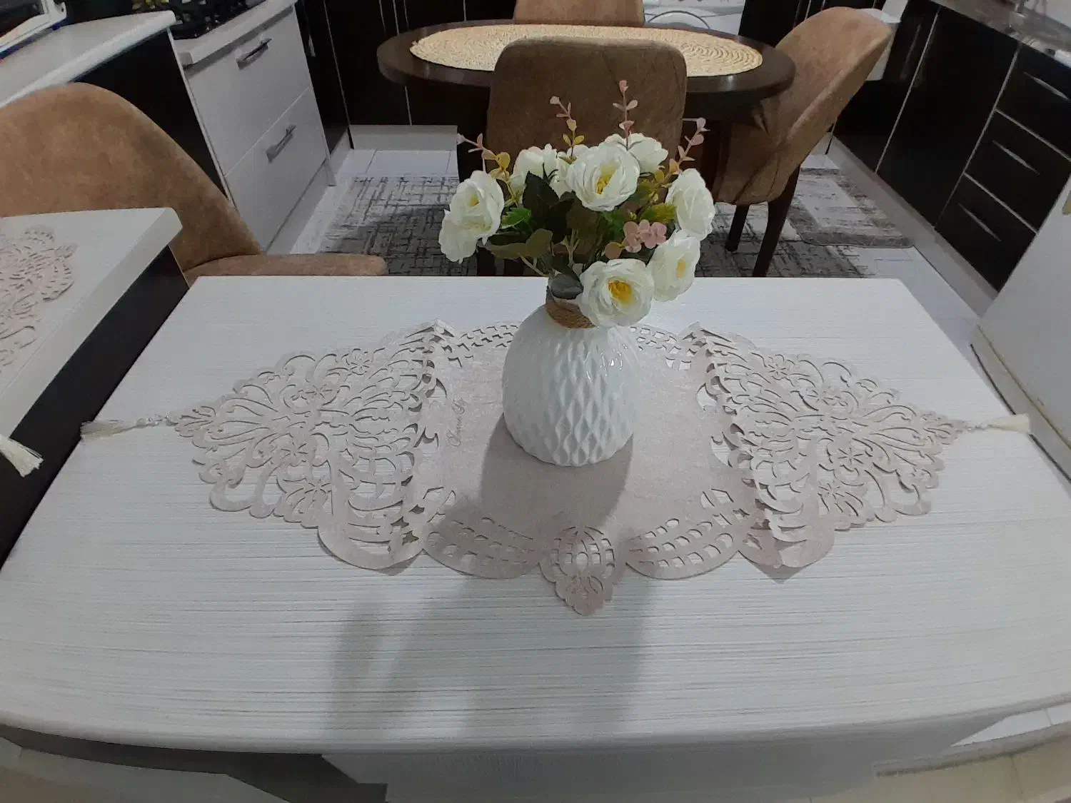 رومیزی ۳ تیکه کالباسی|پرده، رانر، رومیزی|بابل, |دیوار