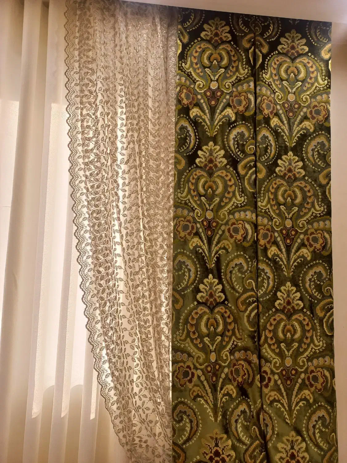 پرده لب دانتل|پرده، رانر، رومیزی|قرچک, مهدیه|دیوار