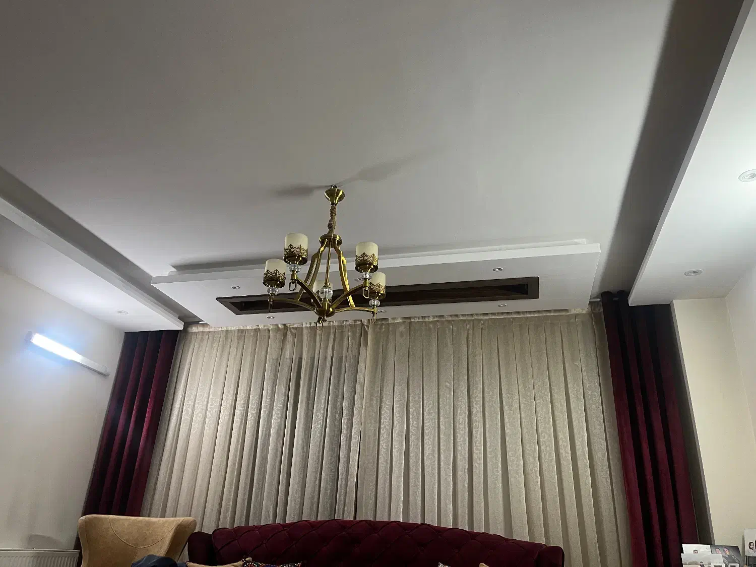 پانچ پرده مخمل ترک نونو تمیز|پرده، رانر، رومیزی|اصفهان, عسگریه|دیوار