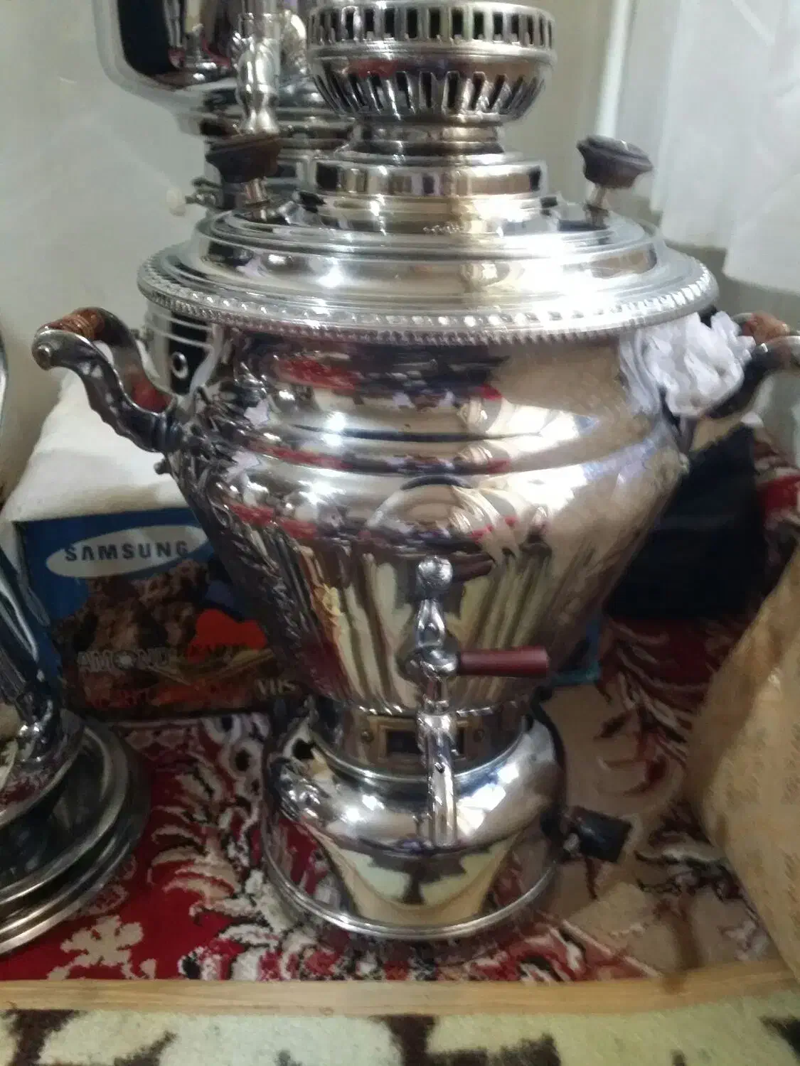 سماور گازی برادران غفاری قدیمی سنگین 8لتری|قوری، کتری، قهوهساز دستی|صوفیان, |دیوار