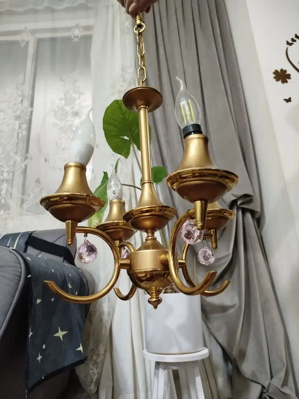 لوستر کریستال رنگ ثابت|لوستر و چراغ آویز|قدس, شهرقدس|دیوار