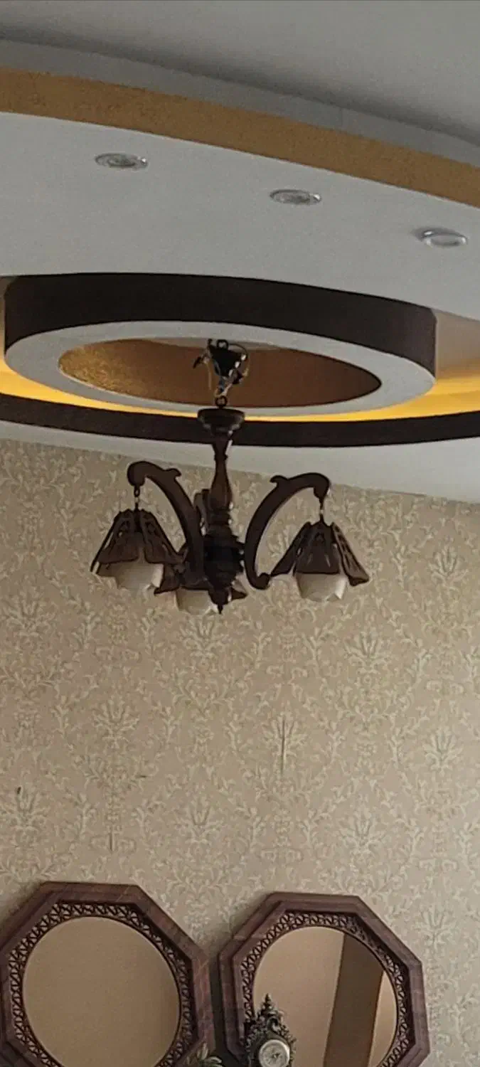 لوستر چوبی بسیار زیبا|لوستر و چراغ آویز|خرم‌آباد, |دیوار