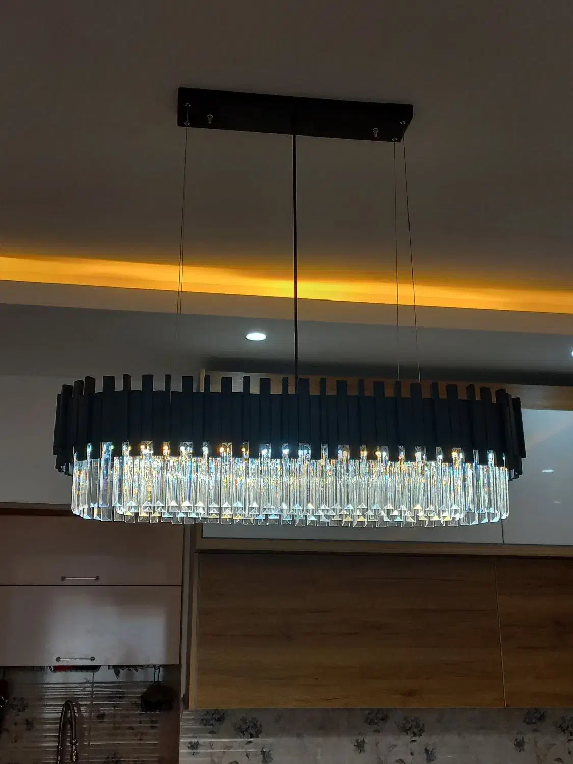 لوستر مدل فلورا سایز ۹۰*۳۰ مناسب برای کانتر|لوستر و چراغ آویز|آمل, |دیوار