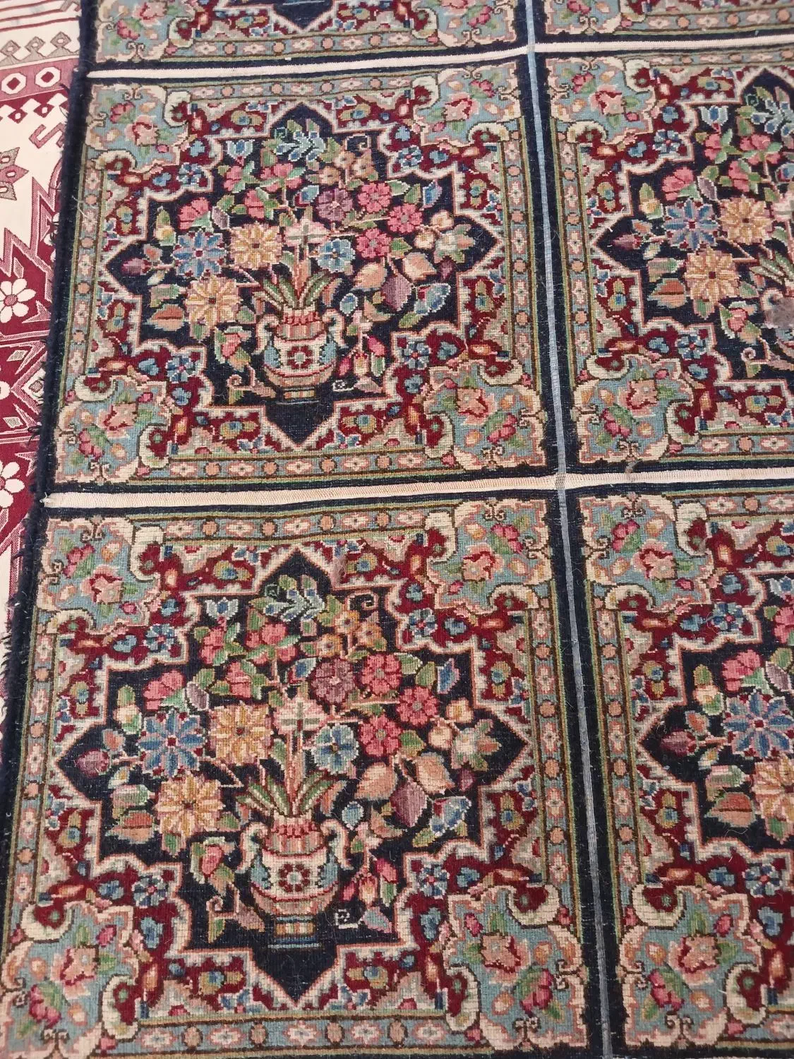 ۸تا قالی نهارخوری گلدونی راوری|فرش|کرمان, |دیوار