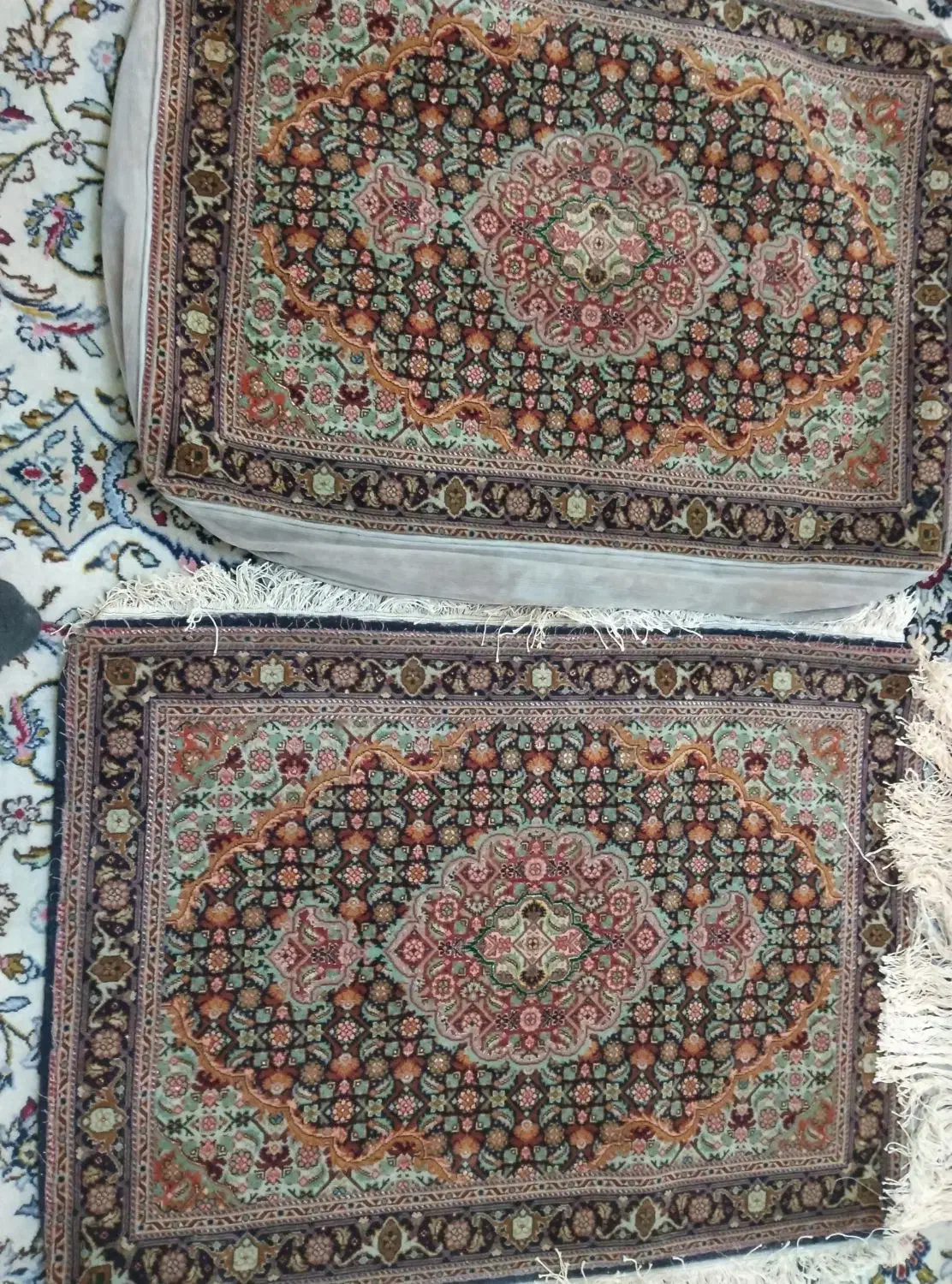 دو جفت ،چهار قطعه،نقش ماهی ،تبریز ،پشتی50|فرش|تهران, منیریه|دیوار