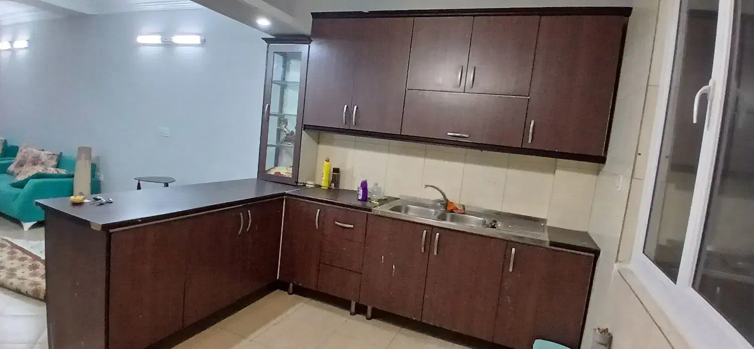 کابینت بدنه فلزی با درب ام دی اف|آب‌چکان و نظم‌دهنده ظروف|فردیس, شهرک راه آهن|دیوار