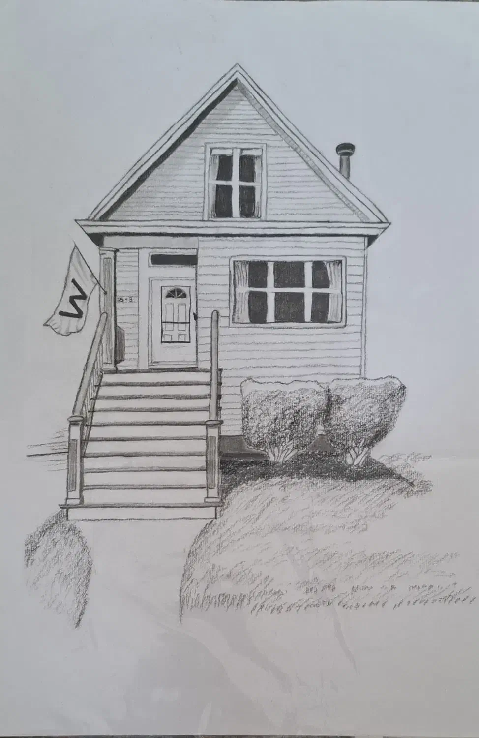 نقاشی سیاه قلم کنته ذغال محو کن منظره روی مقوا الر|تابلو، نقاشی، عکس|مشهد, ایثارگران|دیوار