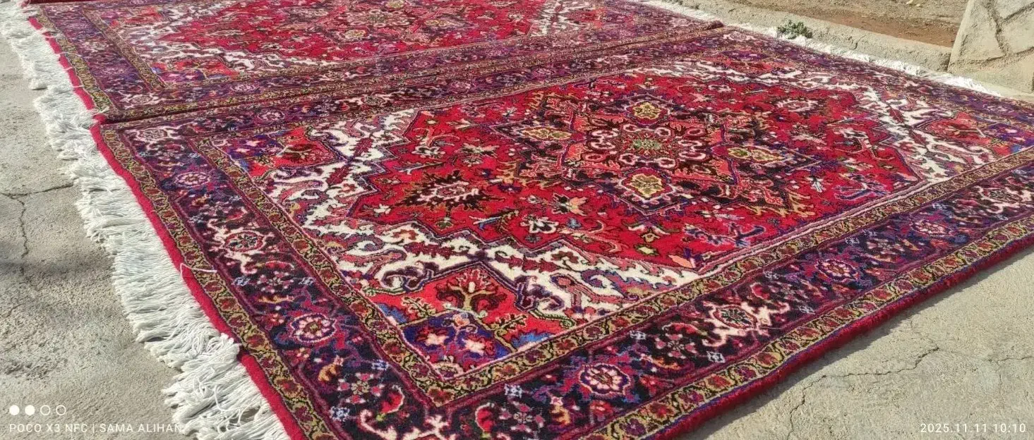 جفت فرش ۶متری دستباف هریس تاجری|فرش|تبریز, |دیوار