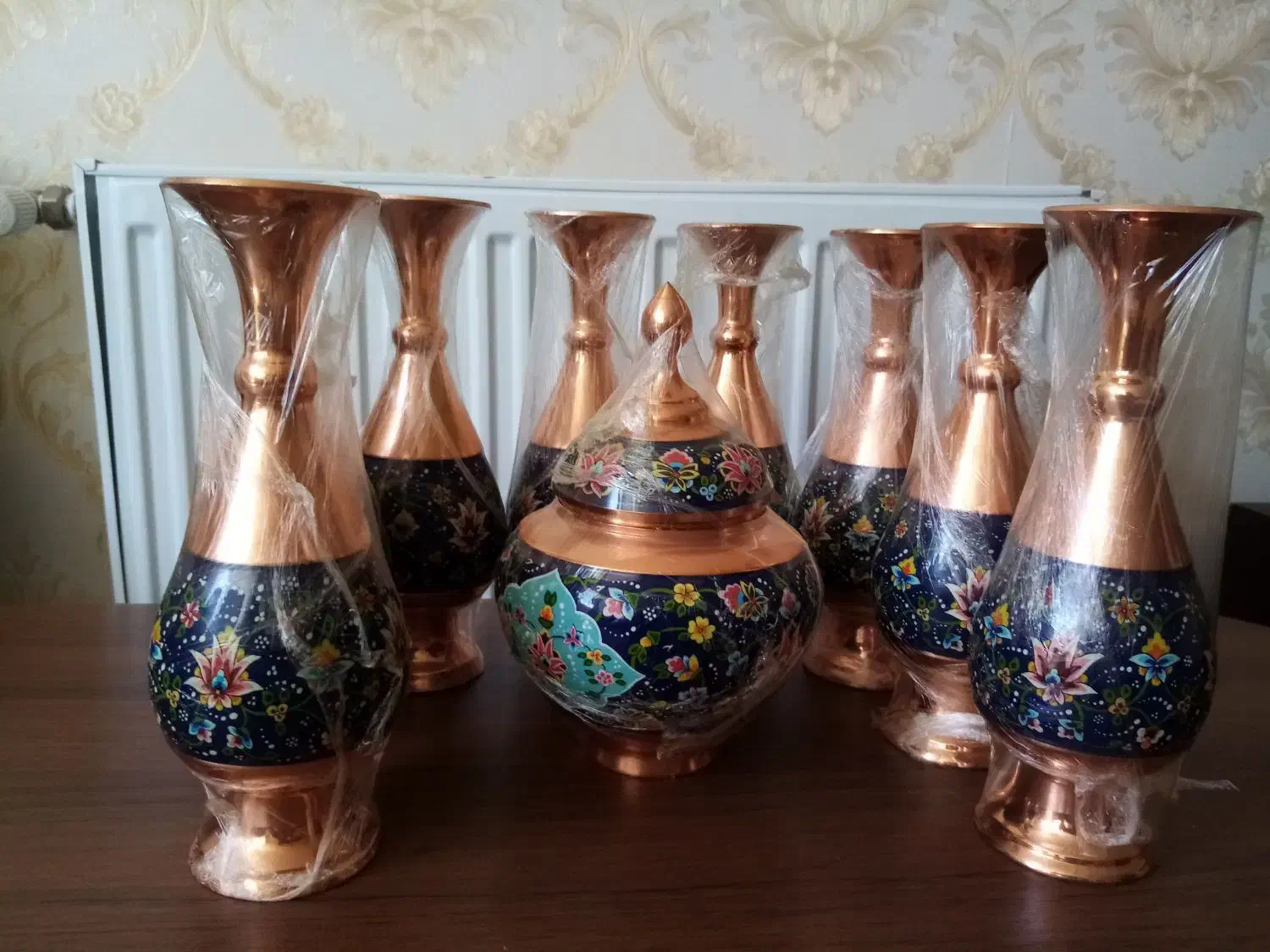 گلدان مسی ارتفاع 25 وشکلات خوری|صنایع دستی و سایر لوازم تزئینی|چابکسر, |دیوار